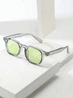 Men's Oval Frame Tinted Sunglasses