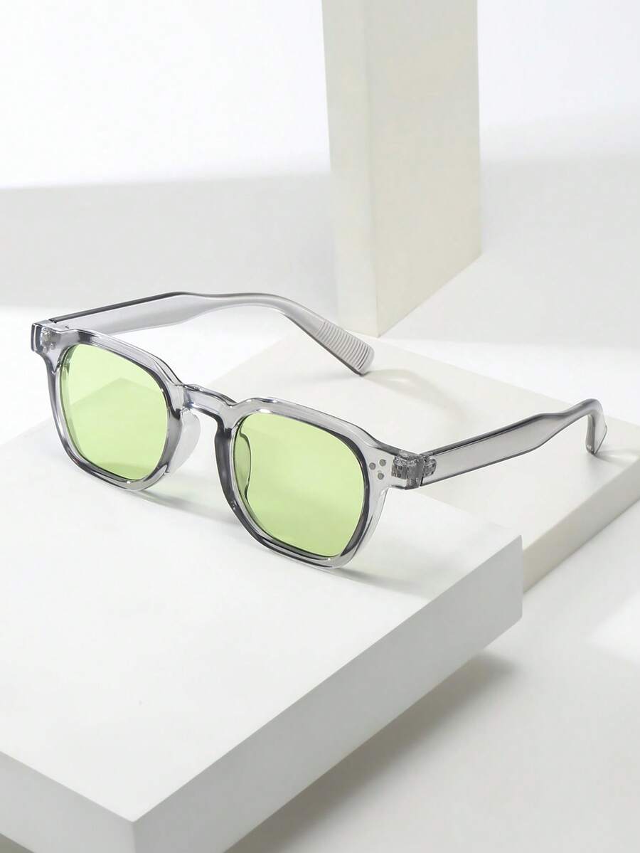 Men's Oval Frame Tinted Sunglasses