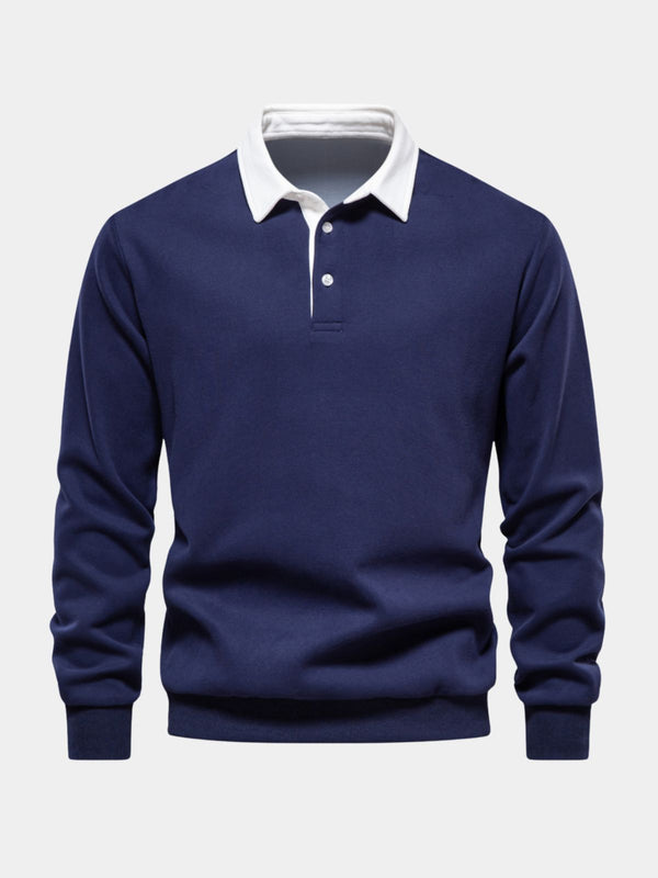 Men's Collared Long Sleeve Polo Shirt