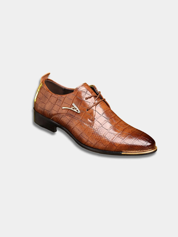 Men's Embossed Lace-Up Dress Shoes
