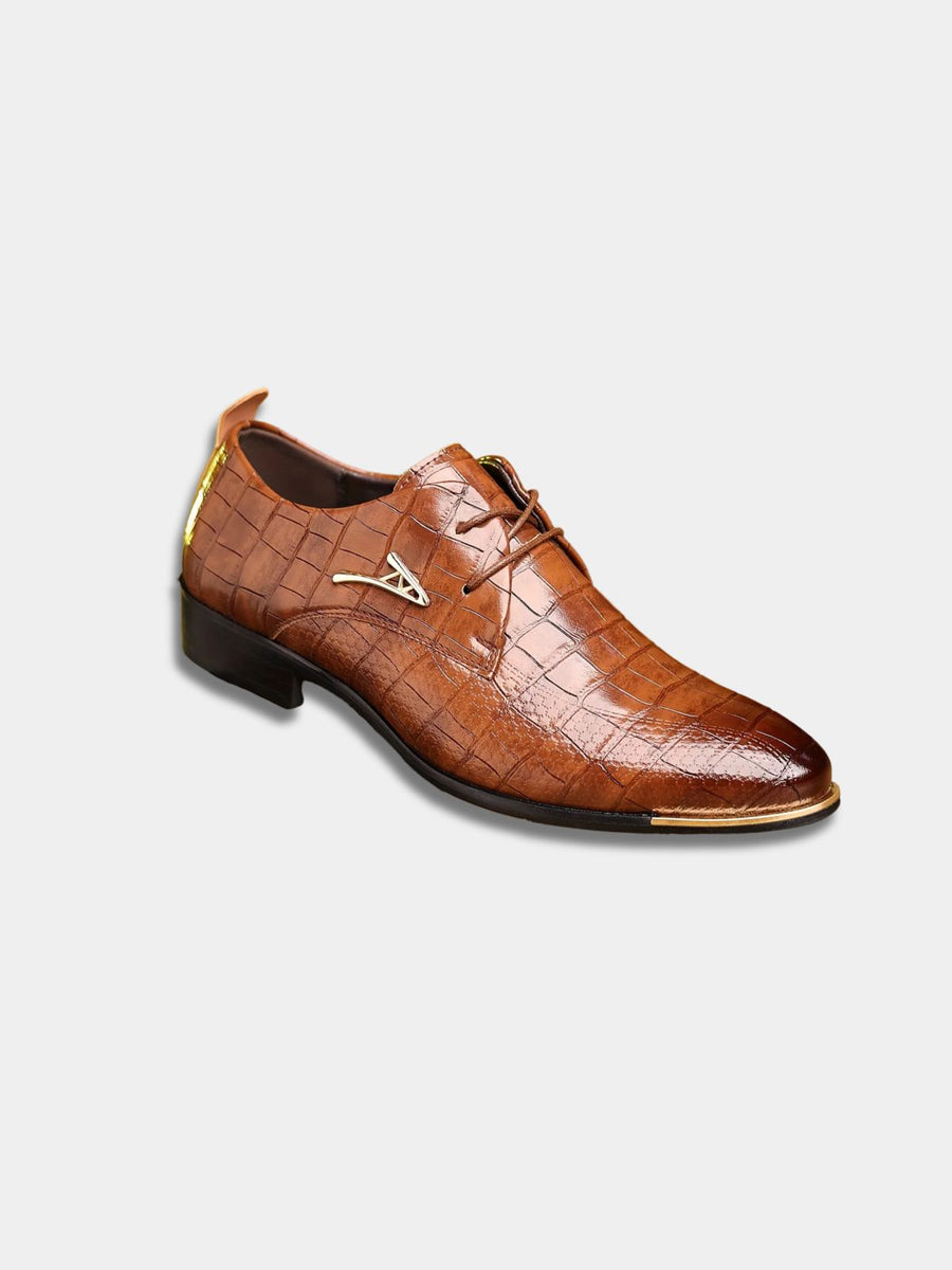 Men's Embossed Lace-Up Dress Shoes
