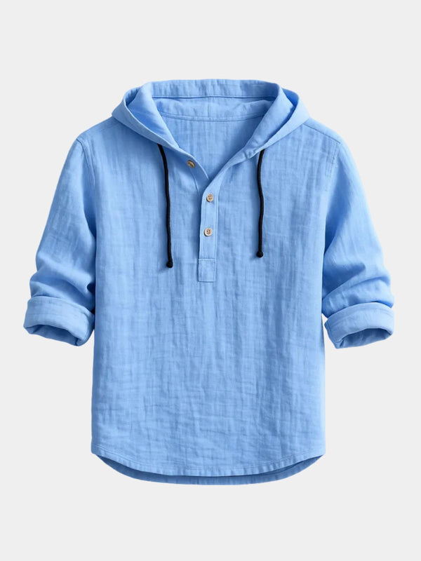Men's Hooded Henley Shirt