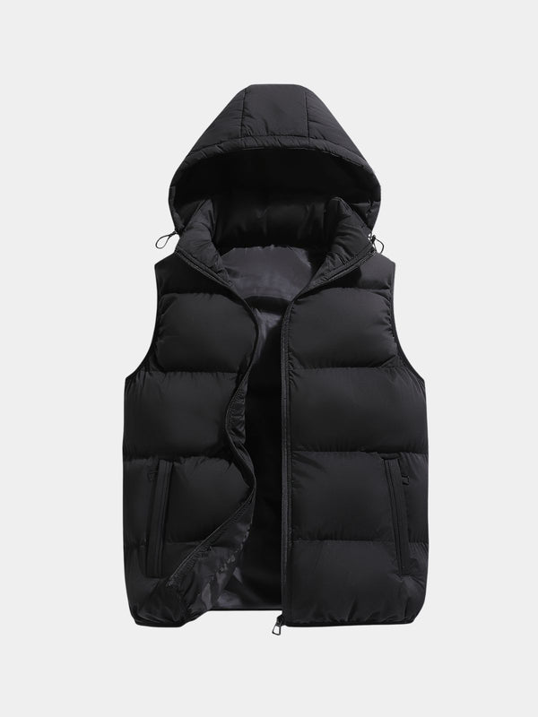 Men's Hooded Zip-Up Puffer Vest