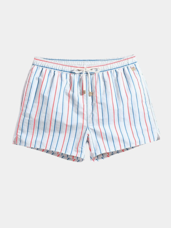 Men's Striped Drawstring Swim Shorts
