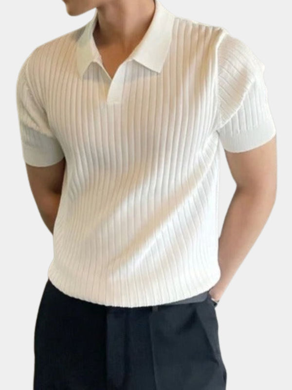 Men's Vertical Rib Polo Shirt