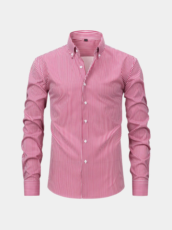 Men's Vertical Stripe Long Sleeve Shirt