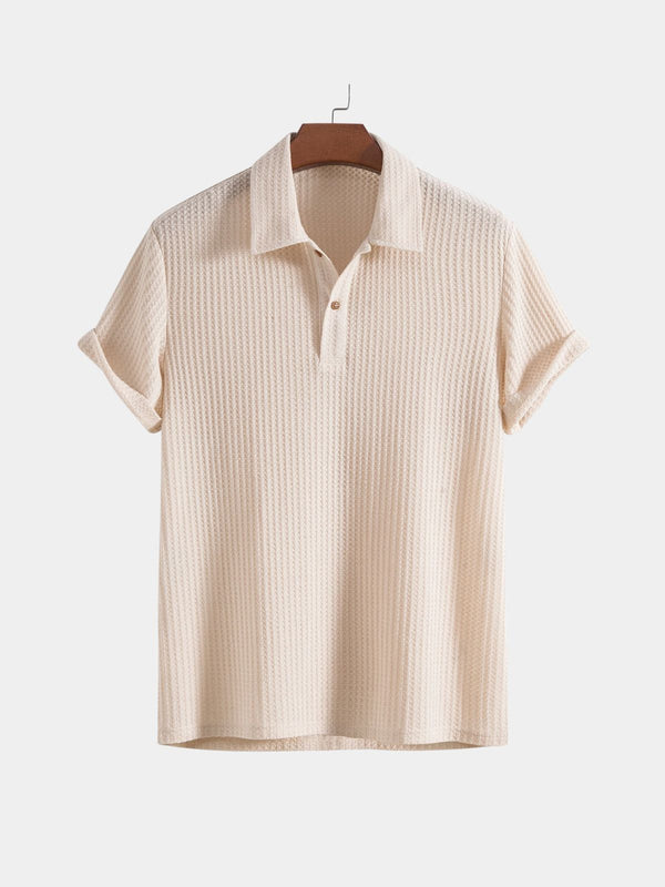 Men's Waffle Knit Polo Shirt