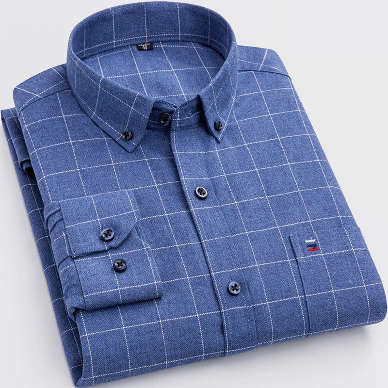 Men's Button-Up Plaid Shirt