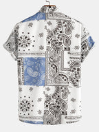 Men's Bandana Print Button-Up Shirt