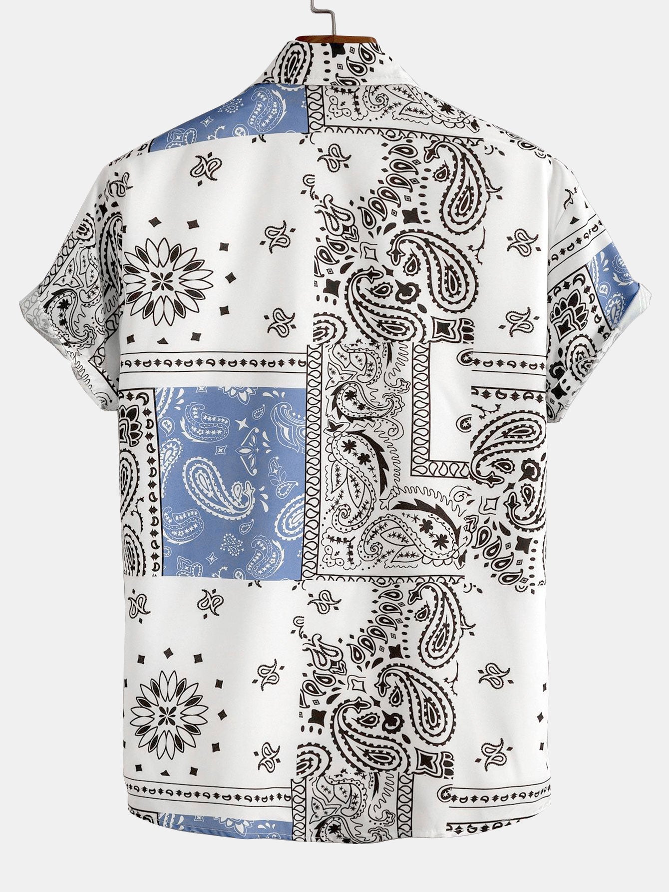 Men's Bandana Print Button-Up Shirt
