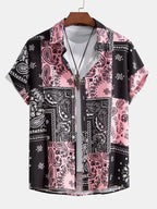 Men's Bandana Print Button-Up Shirt