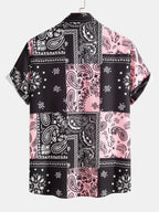 Men's Bandana Print Button-Up Shirt