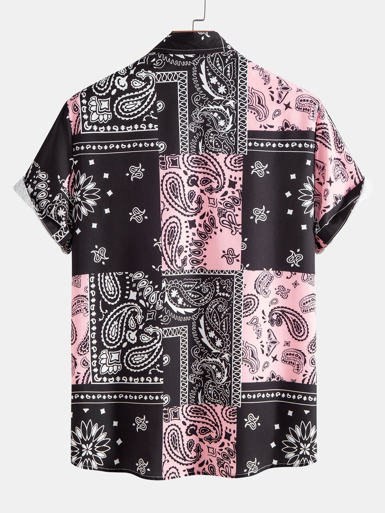 Men's Bandana Print Button-Up Shirt