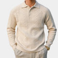 Men's Textured Polo Sweater