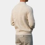 Men's Textured Polo Sweater