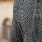 Men's Textured Polo Sweater