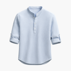 Men's Band Collar Shirt and Cargo Shorts Set