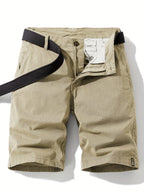 Men's Belted Button Zip Shorts