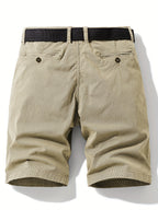 Men's Belted Button Zip Shorts