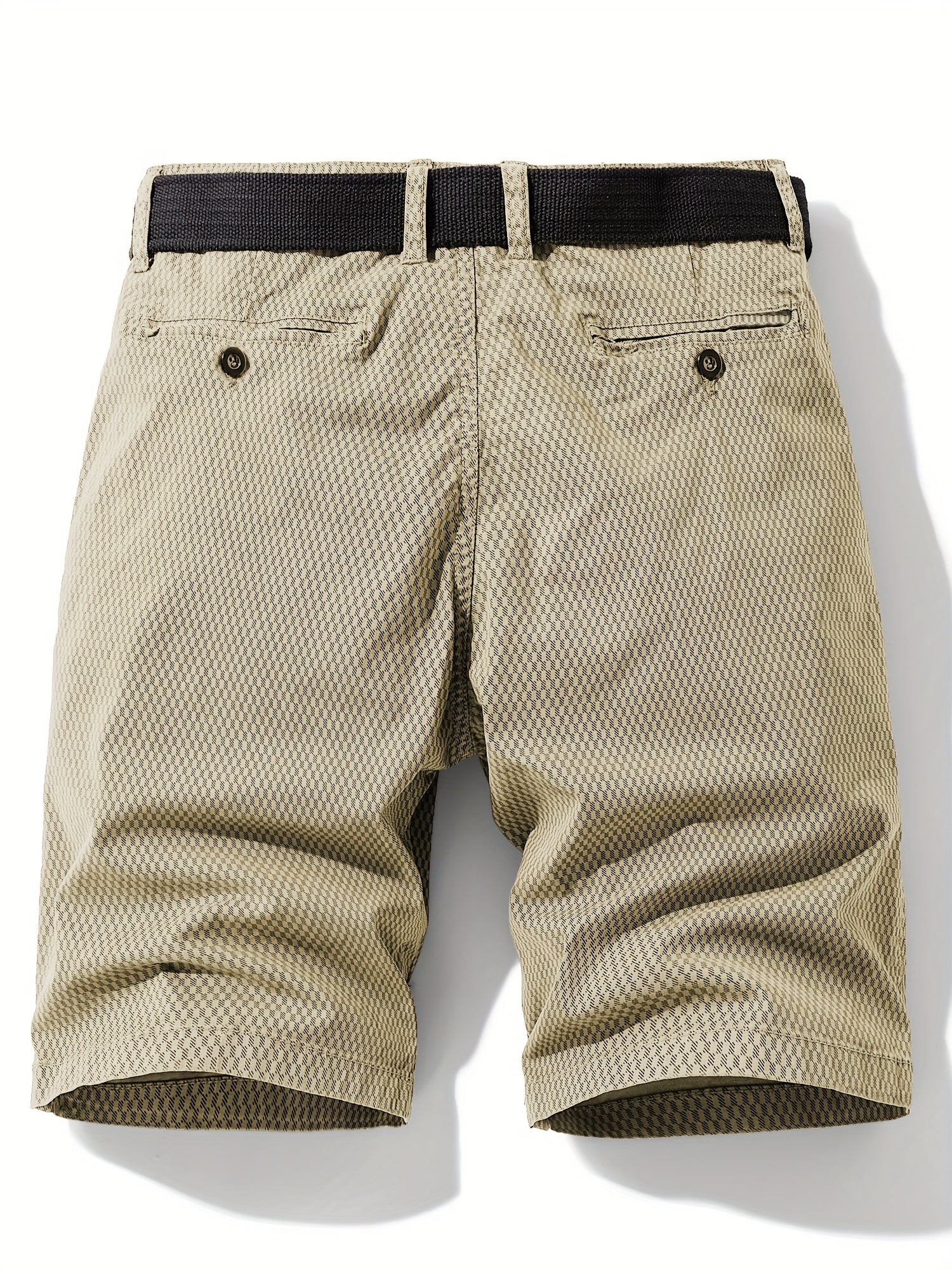 Men's Belted Button Zip Shorts