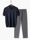 Men's Birdseye Polo and Drawstring Pants Set