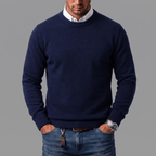 Men's Brushed Fine Knit Crew Neck Sweater