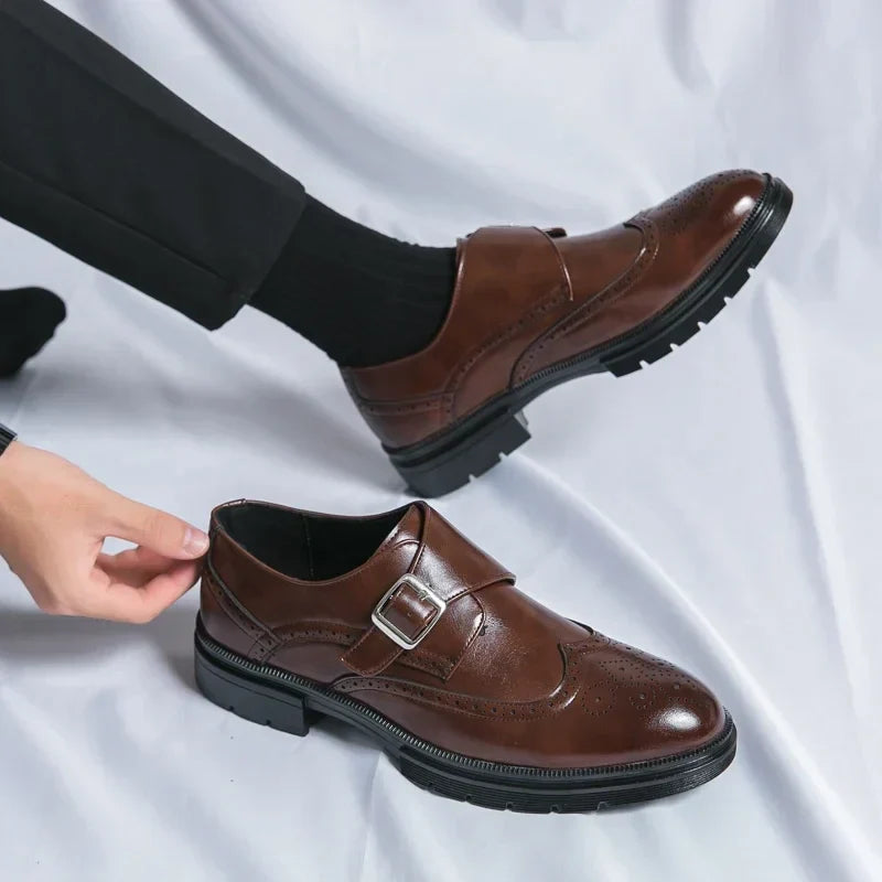 Men's Buckle Monk Strap Shoes
