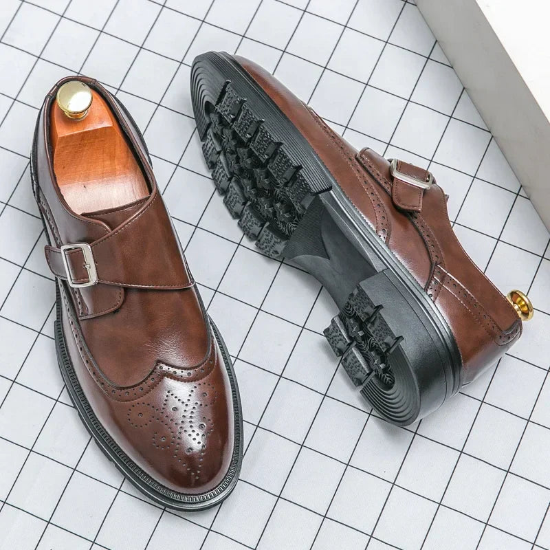 Men's Buckle Monk Strap Shoes