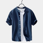 Men's Button-Up Mandarin Collar Shirt