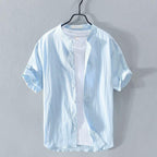 Men's Button-Up Mandarin Collar Shirt