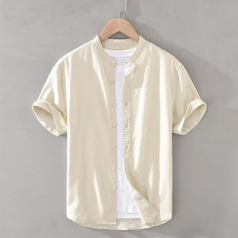 Men's Button-Up Mandarin Collar Shirt