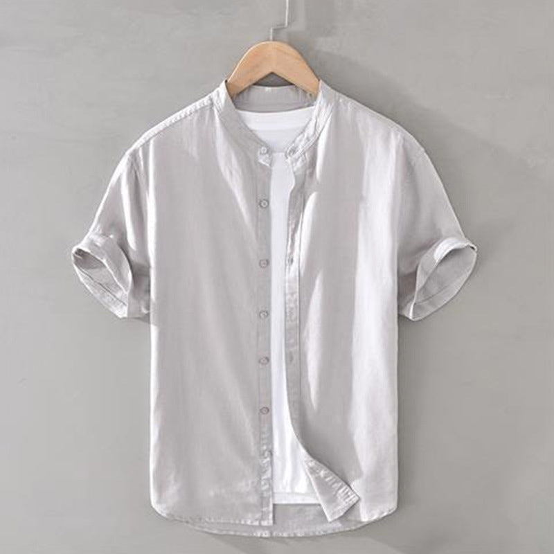 Men's Button-Up Mandarin Collar Shirt