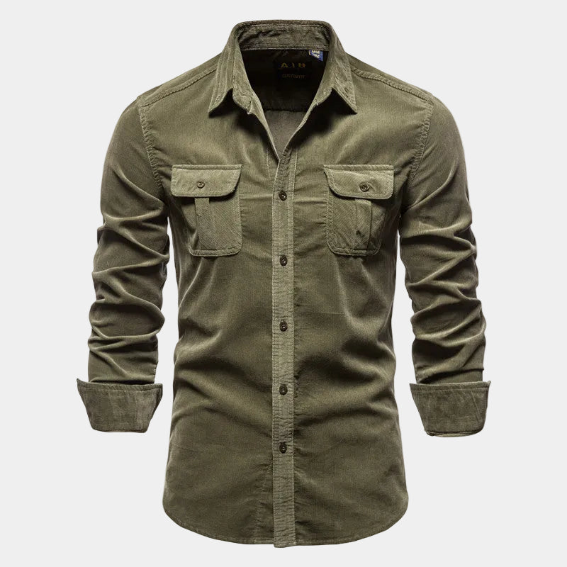 Men's Button-Up Pocket Utility Shirt