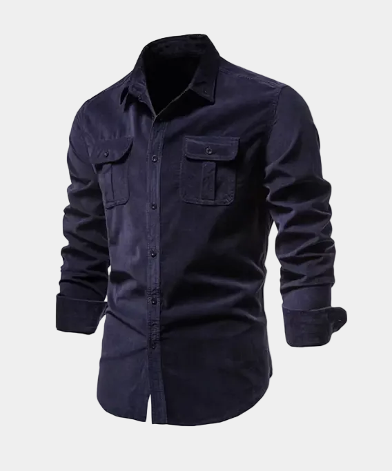 Men's Button-Up Pocket Utility Shirt