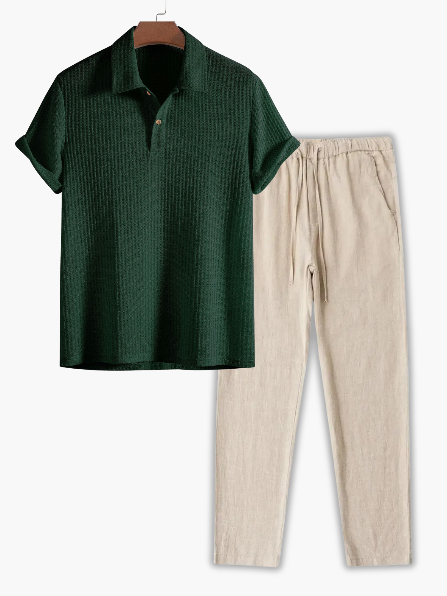 Men's Button-Up Polo Set