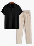Men's Button-Up Polo Set