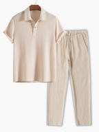 Men's Button-Up Polo Set