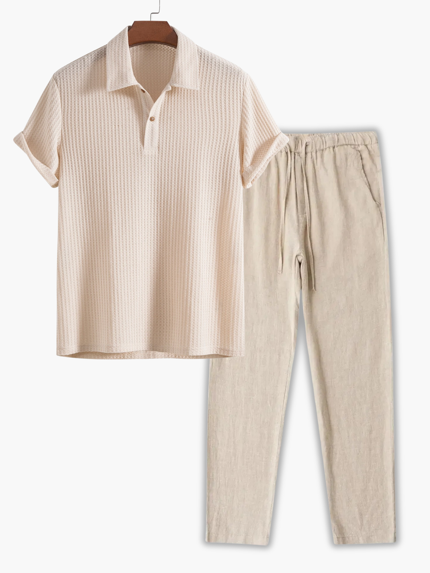 Men's Button-Up Polo Set