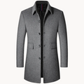 Men's Button-Up Quilted-Lined Overcoat
