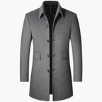 Men's Button-Up Quilted-Lined Overcoat