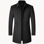 Men's Button-Up Quilted-Lined Overcoat
