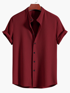 Men's Button-Up Shirt and Drawstring Pants Set