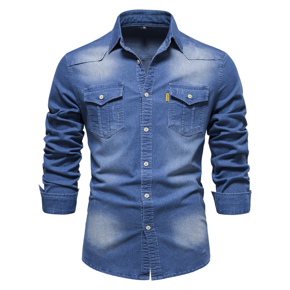 Men's Button-Up Shirt with Flaps