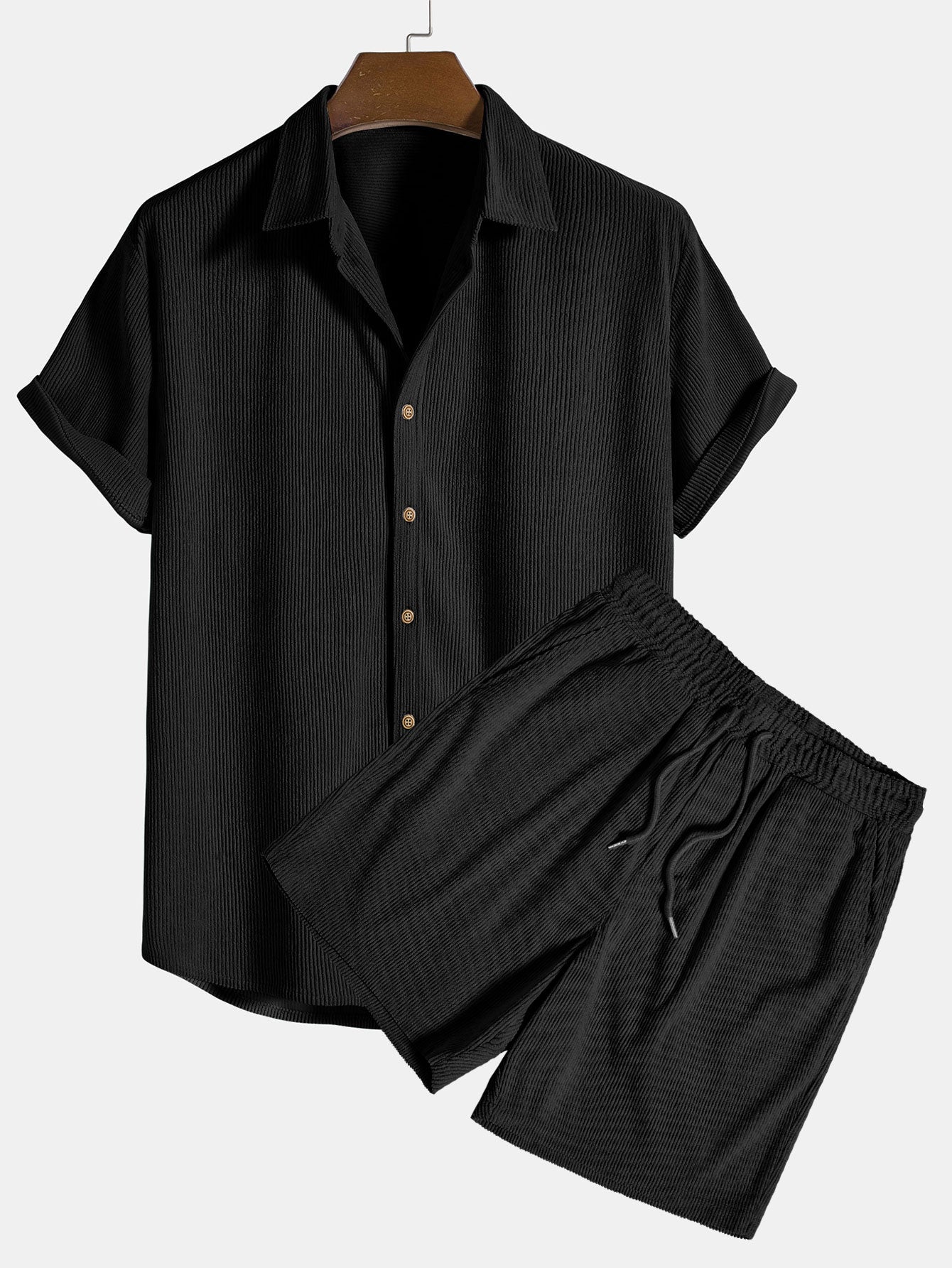 Men's Button-Up Short Sleeve Set