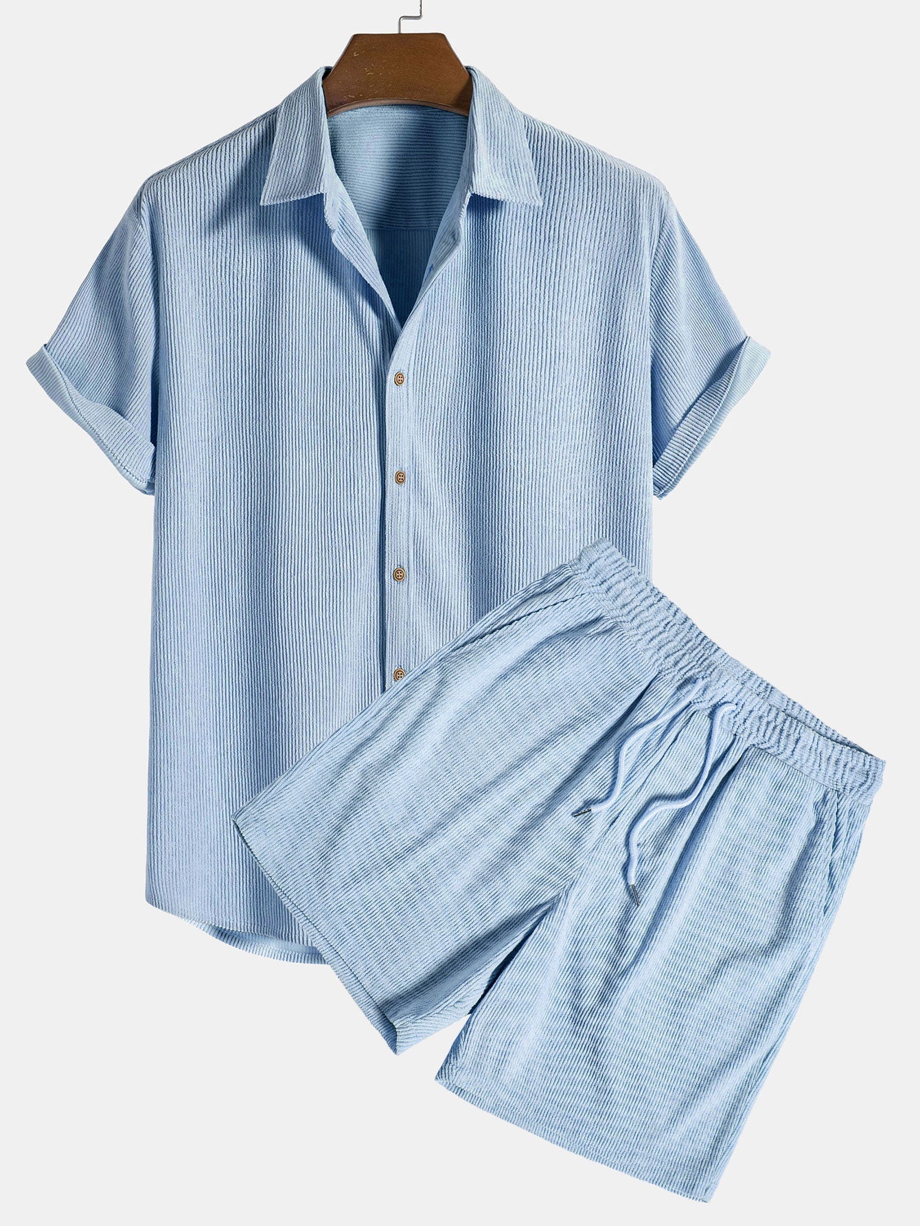 Men's Button-Up Short Sleeve Set