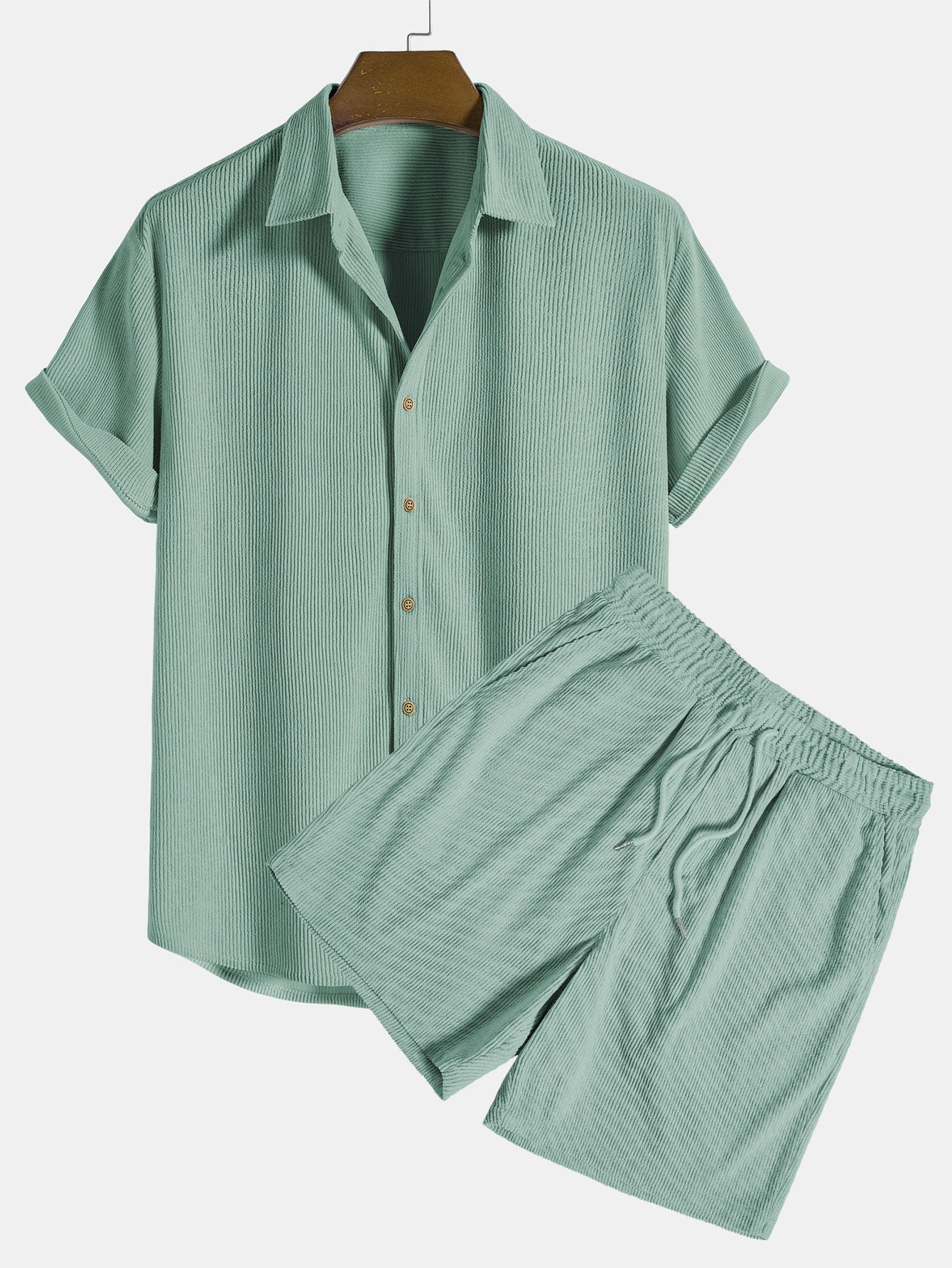 Men's Button-Up Short Sleeve Set