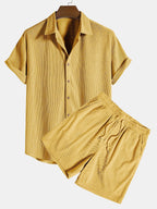 Men's Button-Up Short Sleeve Set