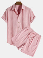 Men's Button-Up Short Sleeve Set