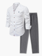Men's Button-Up Stand Collar Set