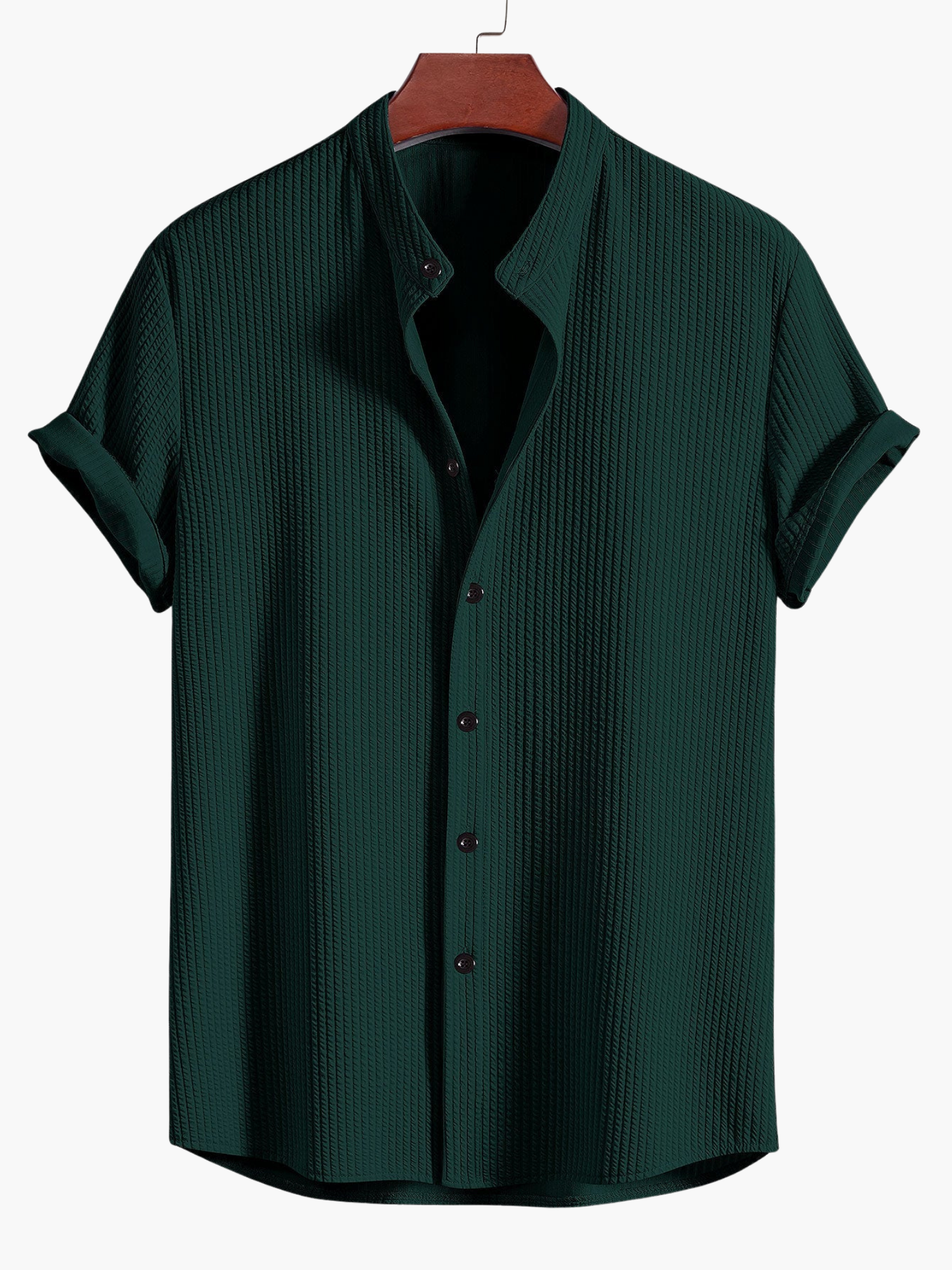 Men's Button-Up Textured Shirt and Tapered Pants Set